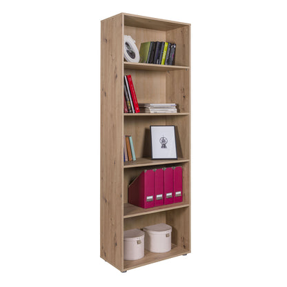 Libreria salvaspazio 68x200h cm rovere artisan con 4 ripiani regolabili
