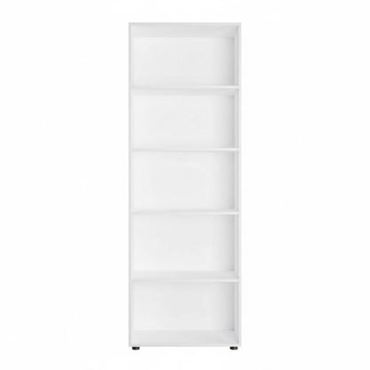 Libreria salvaspazio 68x200h cm bianco opaco con 4 ripiani regolabili