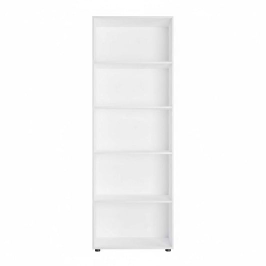 Libreria salvaspazio 68x200h cm bianco opaco con 4 ripiani regolabili