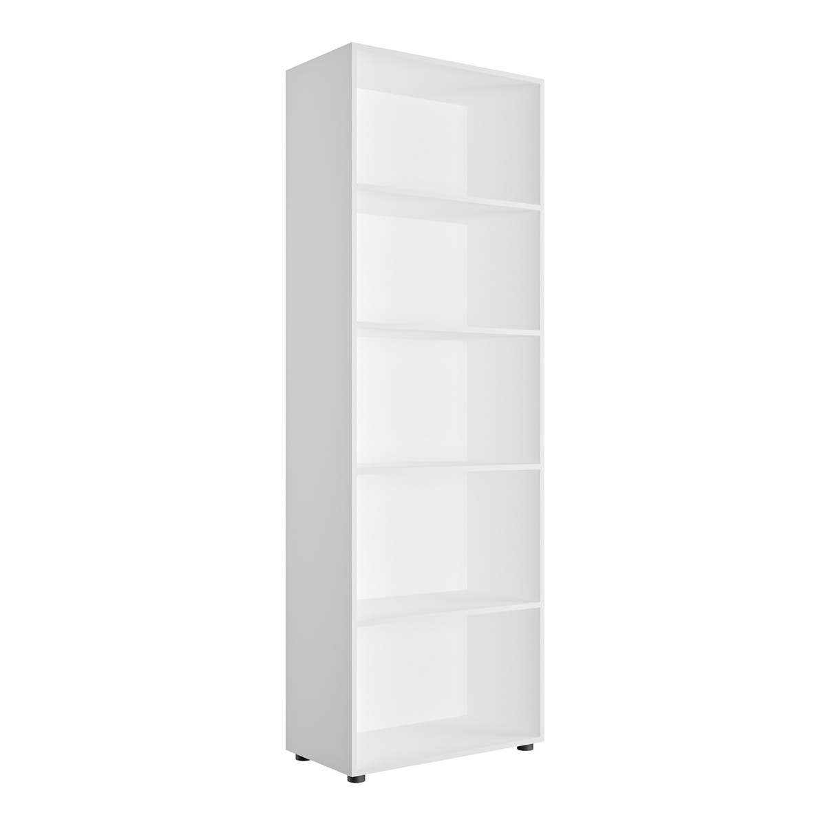 Libreria salvaspazio 68x200h cm bianco opaco con 4 ripiani regolabili