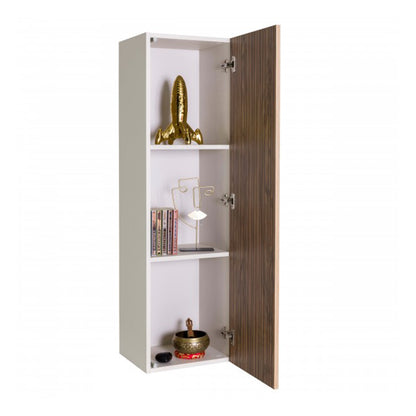 Pensile 123x25h cm cashmere/rovere cannettato con 1 anta