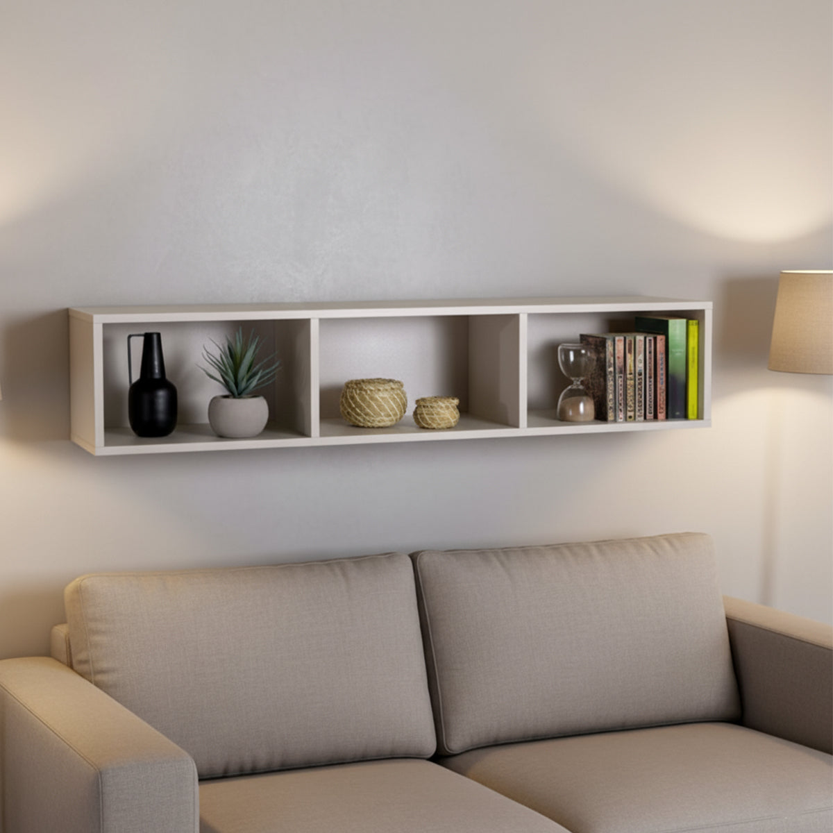 Pensile 123x25h cm cashmere con 3 vani