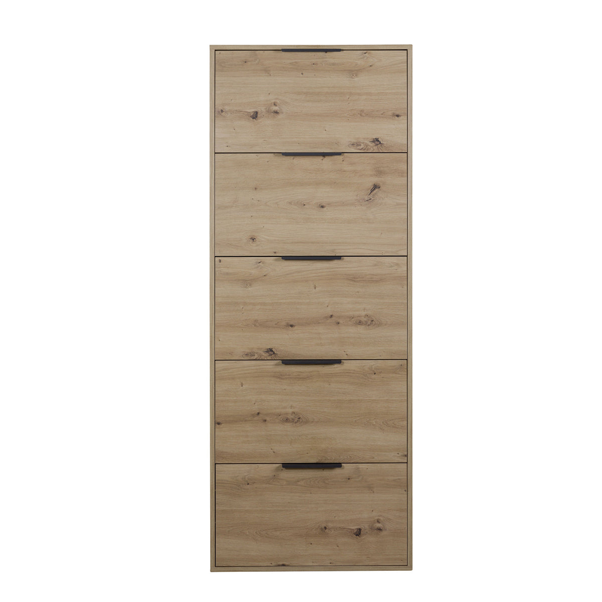 Scarpiera slim 65x173h cm rovere con 5 ante a ribalta