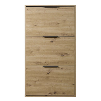 Scarpiera 65x125h cm rovere con 3 ante a ribalta