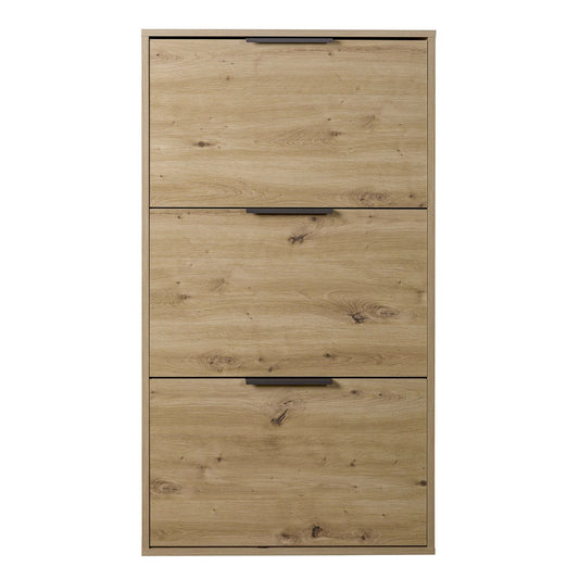 Scarpiera 65x125h cm rovere con 3 ante a ribalta