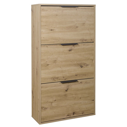 Scarpiera 65x125h cm rovere con 3 ante a ribalta