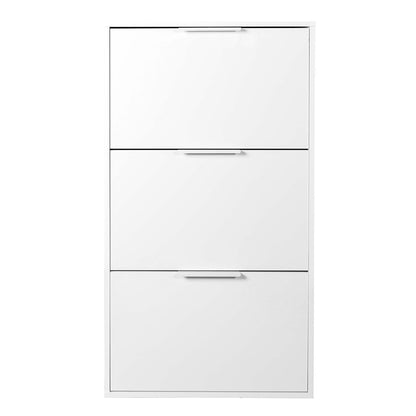 Scarpiera 65x125h cm bianco con 3 ante a ribalta