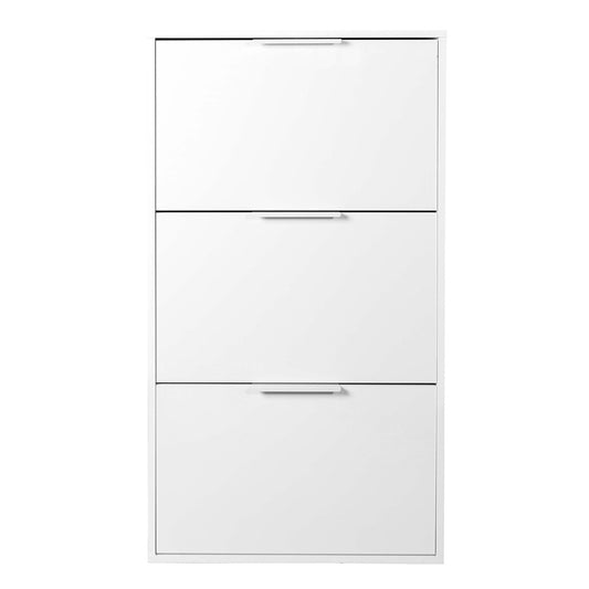 Scarpiera 65x125h cm bianco con 3 ante a ribalta