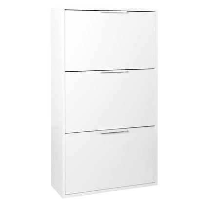 Scarpiera 65x125h cm bianco con 3 ante a ribalta