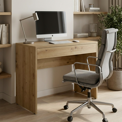 Scrivania 110x81h cm rovere con 1 cassetto