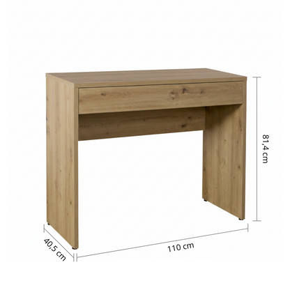 Scrivania 110x81h cm rovere con 1 cassetto
