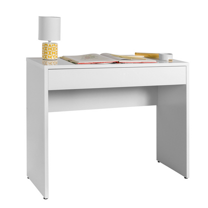 Scrivania 110x81h cm bianco laccato con 1 cassetto