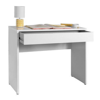 Scrivania 110x81h cm bianco laccato con 1 cassetto