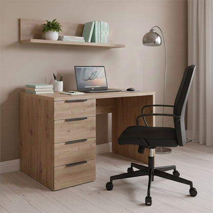Scrivania 60x75h cm rovere con 4 casssetti