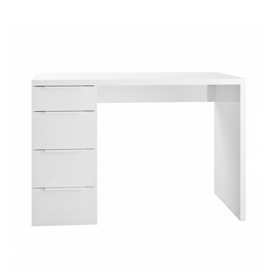 Scrivania 60x75h cm bianco laccato con 4 casssetti