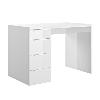 Scrivania 60x75h cm bianco laccato con 4 casssetti