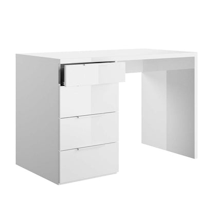 Scrivania 60x75h cm bianco laccato con 4 casssetti