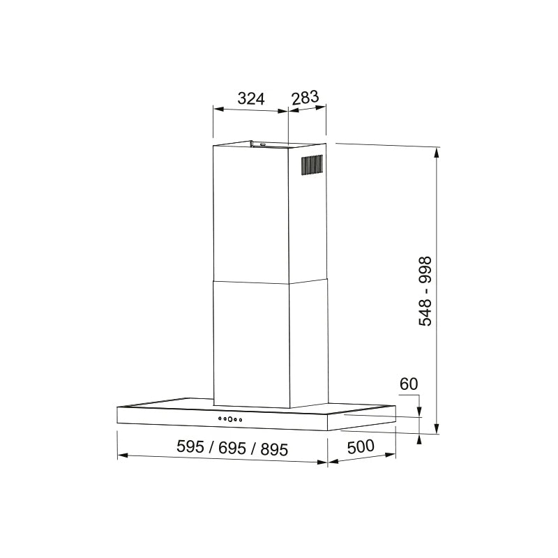 Cappa aspirante a parete TSP a T Faber 90 cm 590m3 acciaio inox