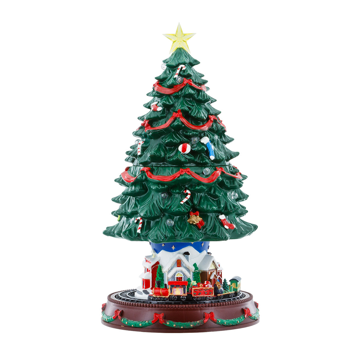 Carillon albero di Natale animato con trenino in movimento 45 cm Lotti