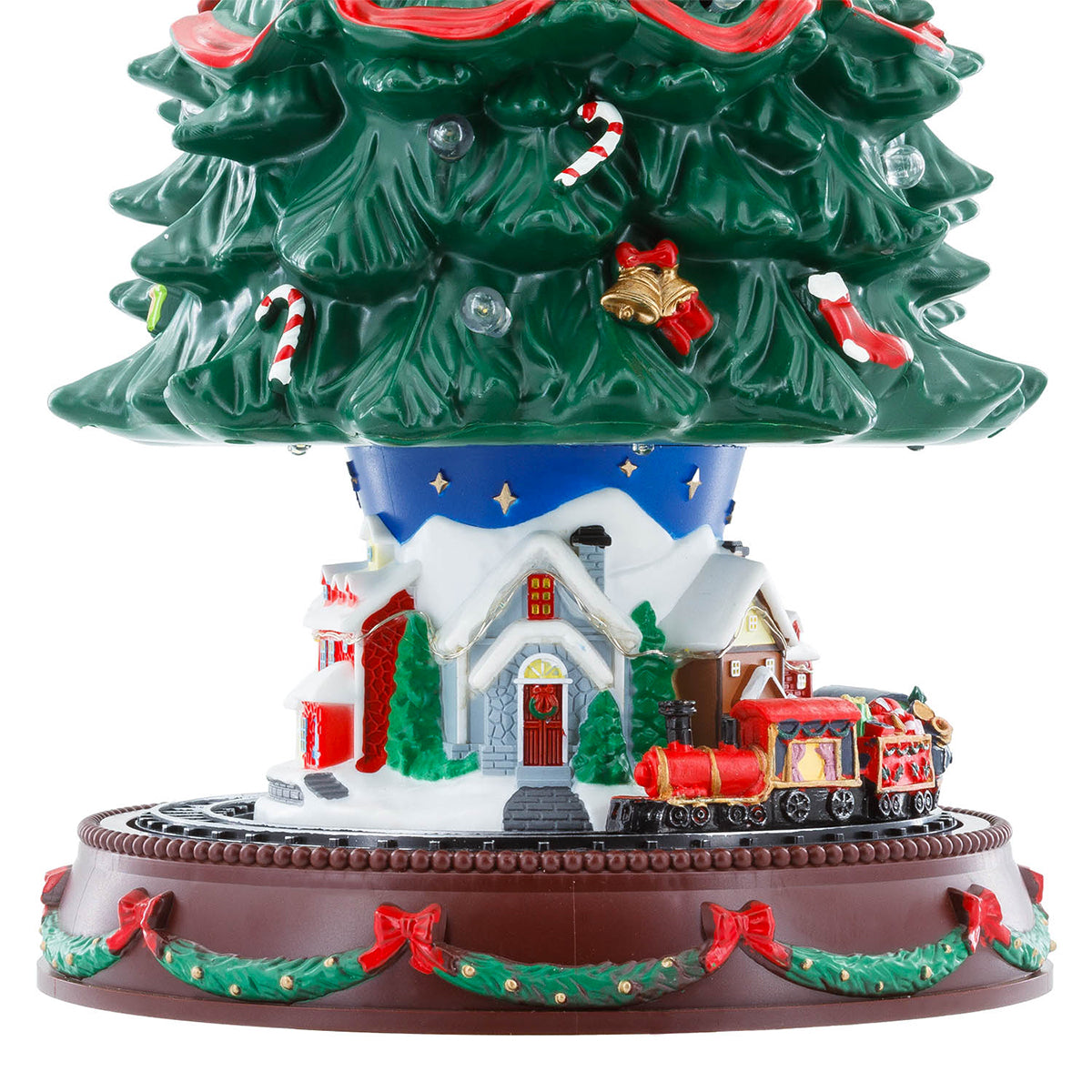 Carillon albero di Natale animato con trenino in movimento 45 cm Lotti