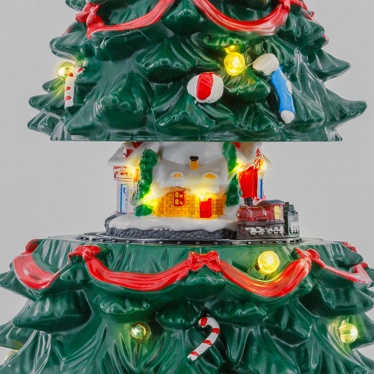 Carillon albero di Natale animato con trenino in movimento 45 cm Lotti