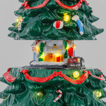 Carillon albero di Natale animato con trenino in movimento 45 cm Lotti