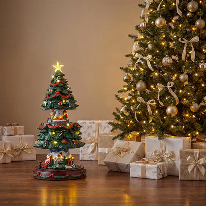 Carillon albero di Natale animato con trenino in movimento 45 cm Lotti