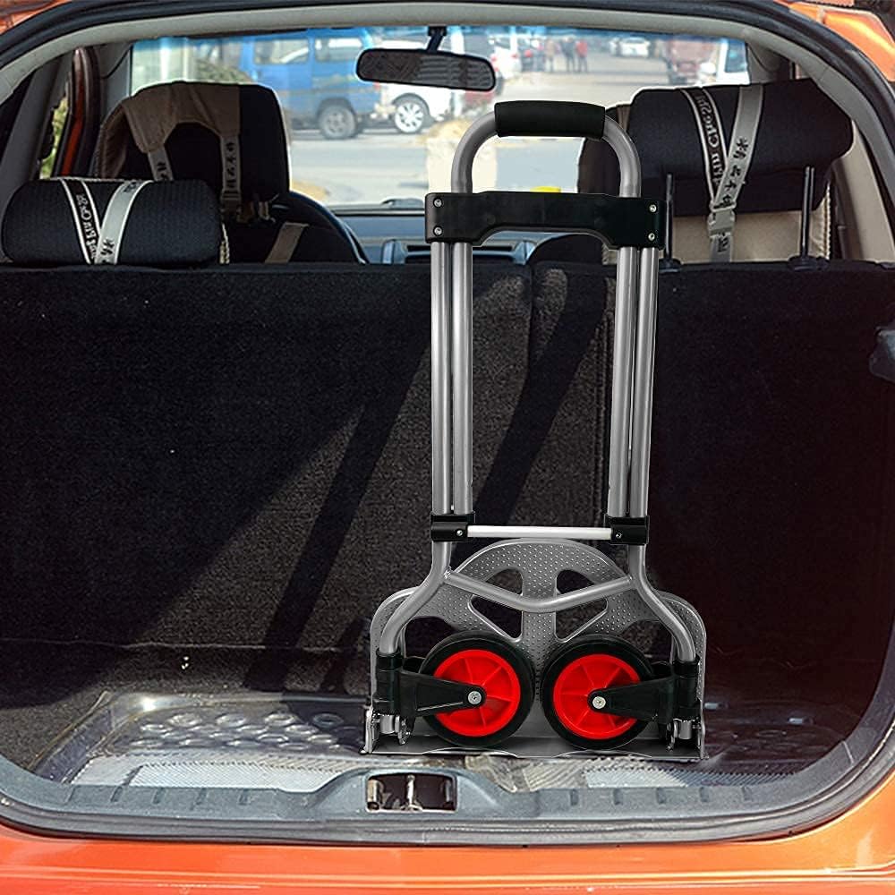 Carrello portapacchi pieghevole portata max 60 kg con manico retrattile e ruote