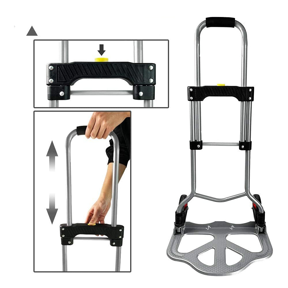 Carrello portapacchi pieghevole portata max 60 kg con manico retrattile e ruote