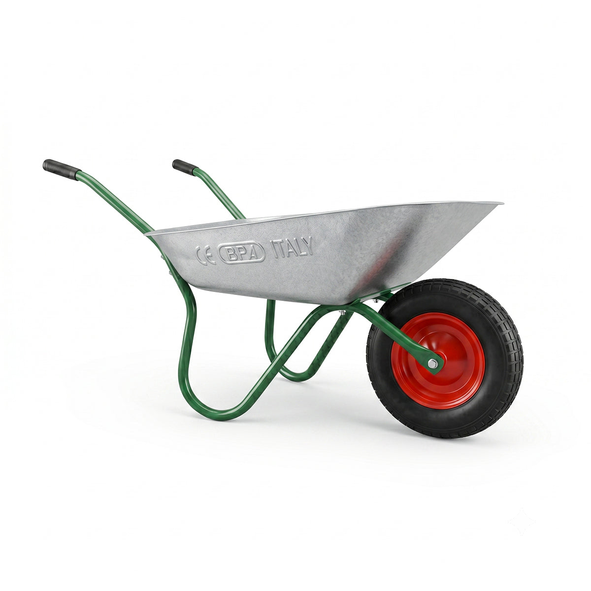 Carriola da giardino vasca zincata 70 LT con ruota penumatica