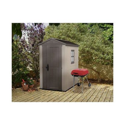 Keter Casetta da giardino in resina con finestre laterali Factor 4X6 colore beige