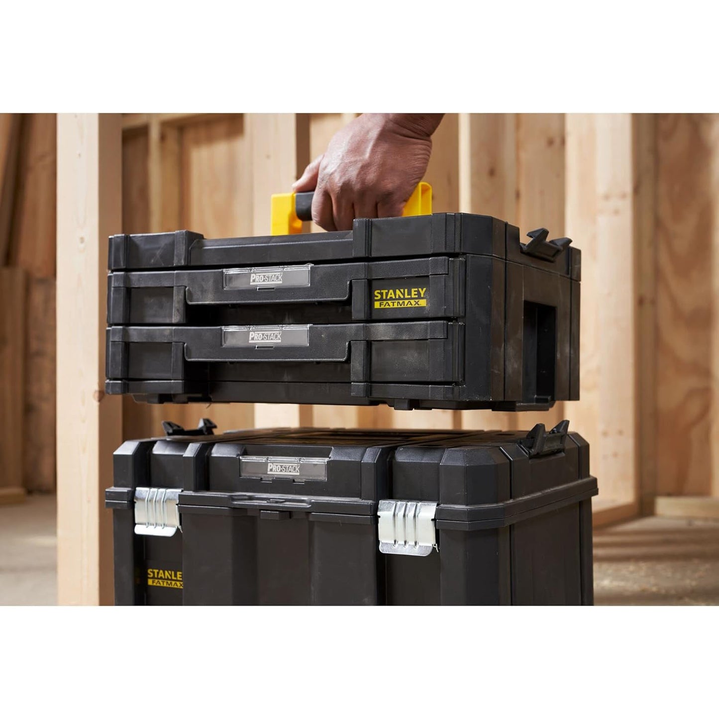 Cassettiera portautensili Stanley Pro-stack Fatmax 2 cassetti 8 lt nero FMST1-71969