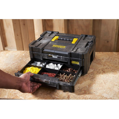 Cassettiera portautensili Stanley Pro-stack Fatmax 2 cassetti 8 lt nero FMST1-71969