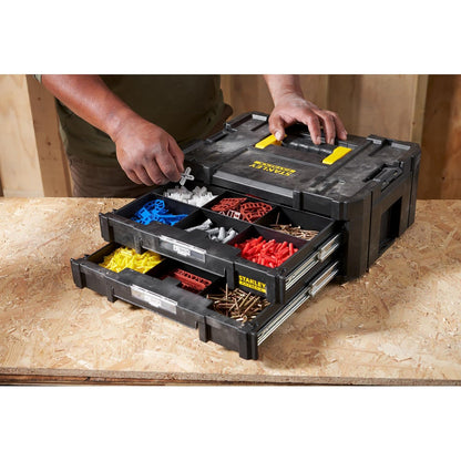 Cassettiera portautensili Stanley Pro-stack Fatmax 2 cassetti 8 lt nero FMST1-71969