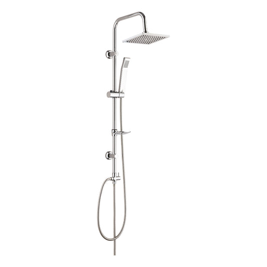 Colonna doccia quadra con soffione 20x20 cm e doccino