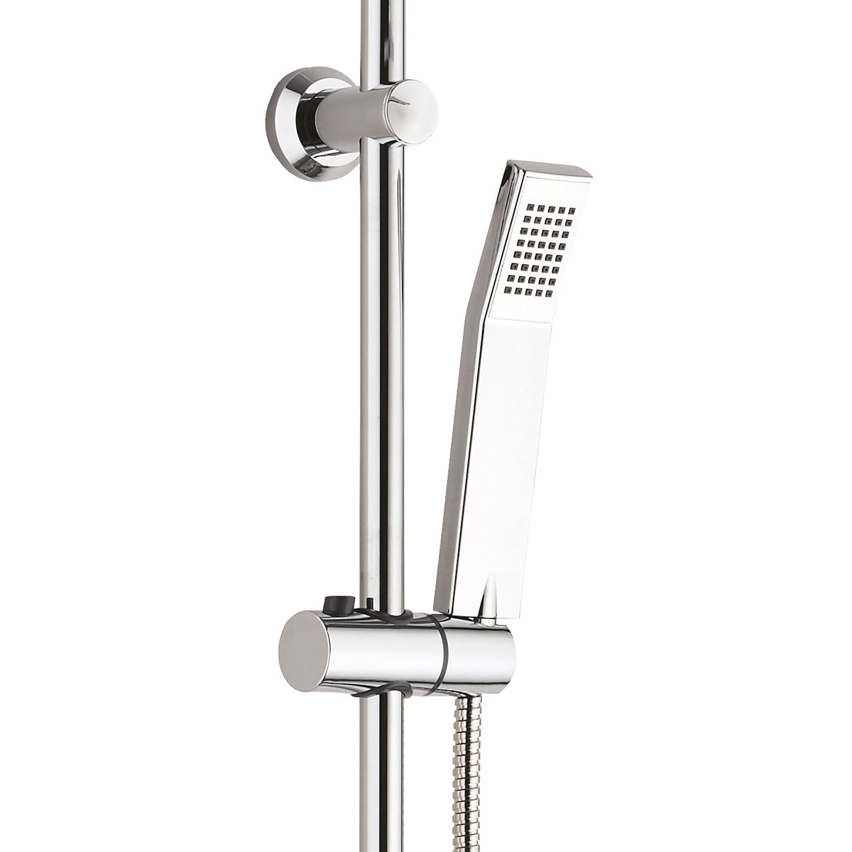 Colonna doccia quadra con soffione 20x20 cm e doccino