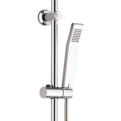 Colonna doccia quadra con soffione 20x20 cm e doccino