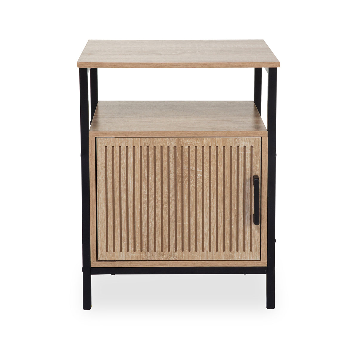 Comodino in legno rovere con 1 anta 43x33x55 cm