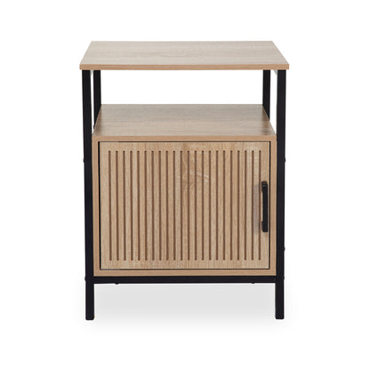 Comodino in legno rovere con 1 anta 43x33x55 cm
