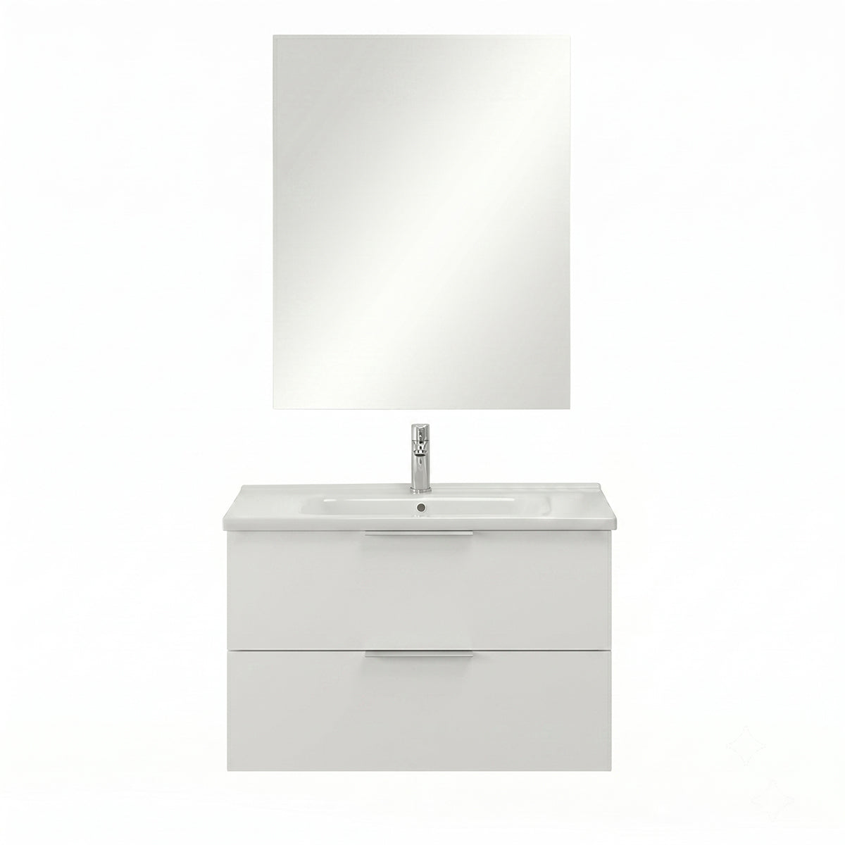Mobile bagno sospeso 80 cm Rialto 2 cassetti con specchio