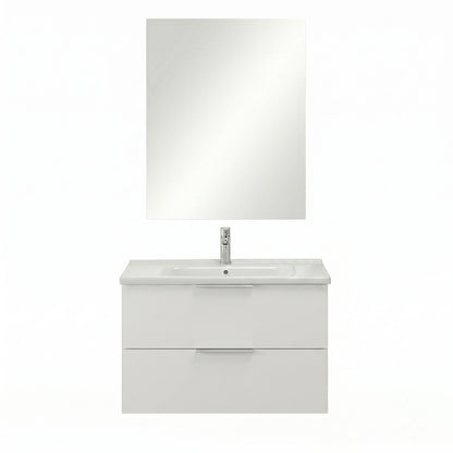 Mobile bagno sospeso 80 cm Rialto 2 cassetti con specchio