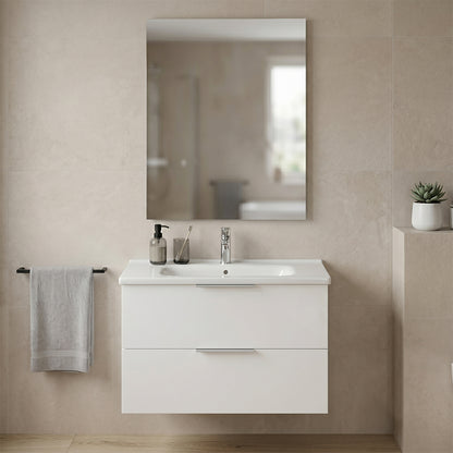 Mobile bagno sospeso 80 cm Rialto 2 cassetti con specchio