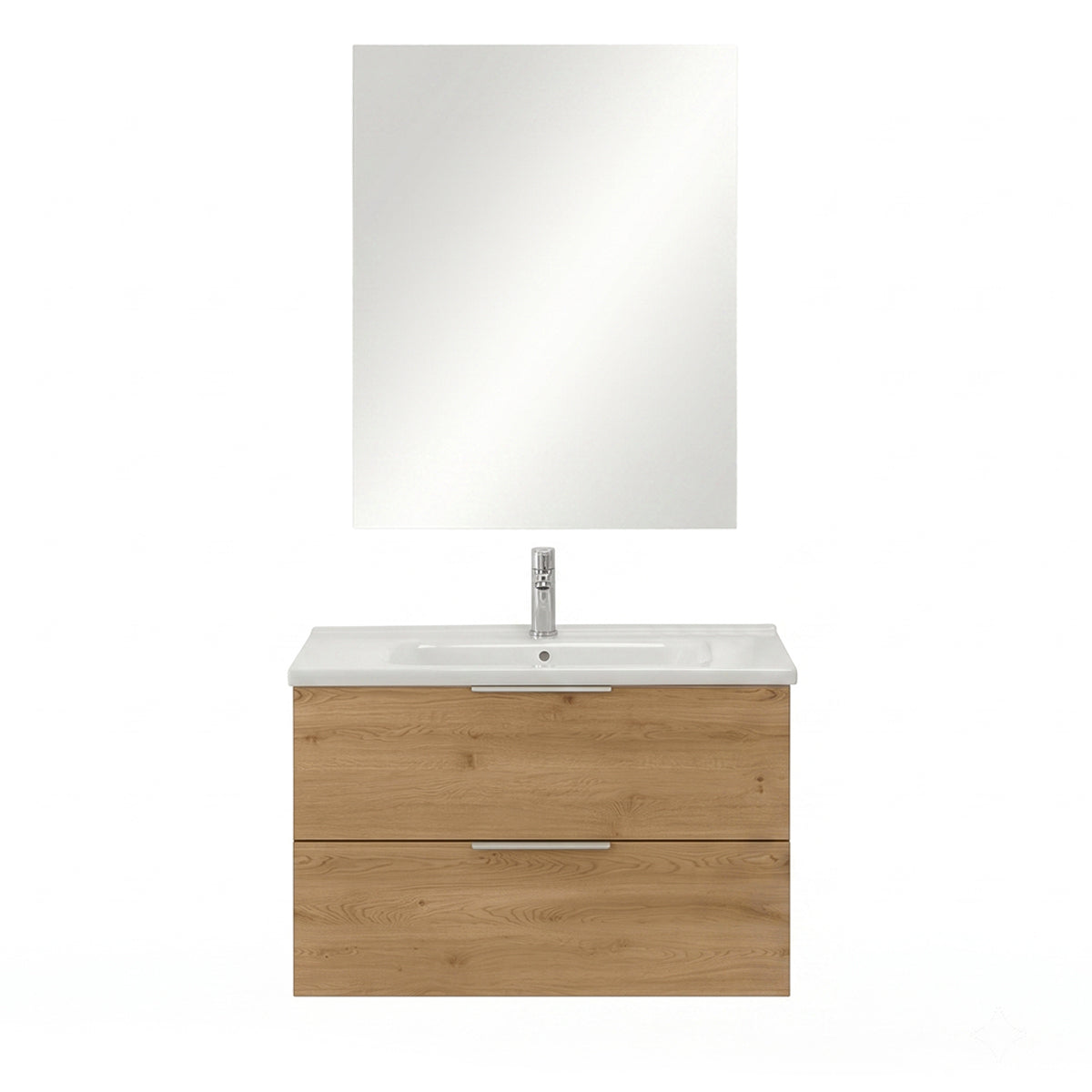 Mobile bagno sospeso 80 cm Rialto 2 cassetti con specchio