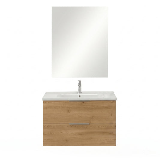 Mobile bagno sospeso 80 cm Rialto 2 cassetti con specchio