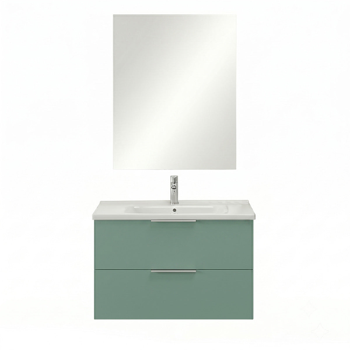 Mobile bagno sospeso 80 cm Rialto 2 cassetti con specchio