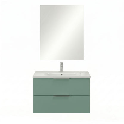 Mobile bagno sospeso 80 cm Rialto 2 cassetti con specchio