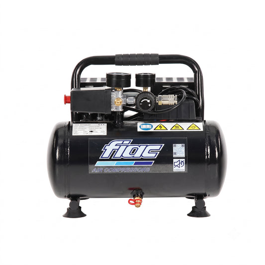 Compressore d'aria portatile silenzioso 6 Litri Fiac Super Silent 6 oil-free 59 dB 8 bar