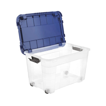 Contenitore box in plastica 4UP con coperchio e ruote 60LT 59x39x36 cm