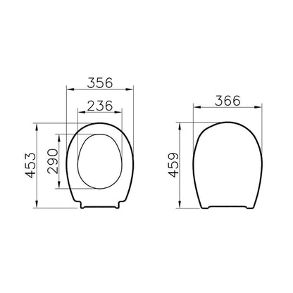 Copriwater Normus in duroplast bianco cerniere cromate fissaggio inferiore