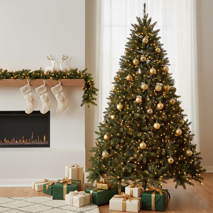 Albero di Natale con 1700 luci LED incorporate 210 cm Cortina